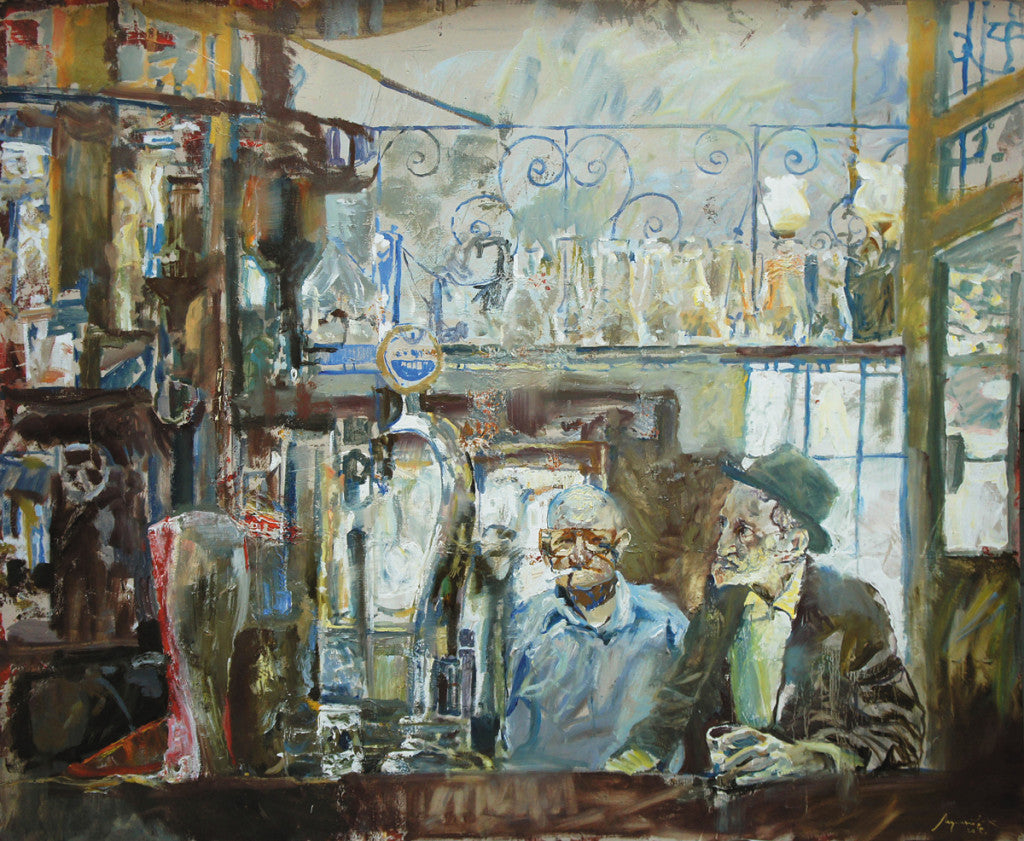 Two old men at the bar, 2015