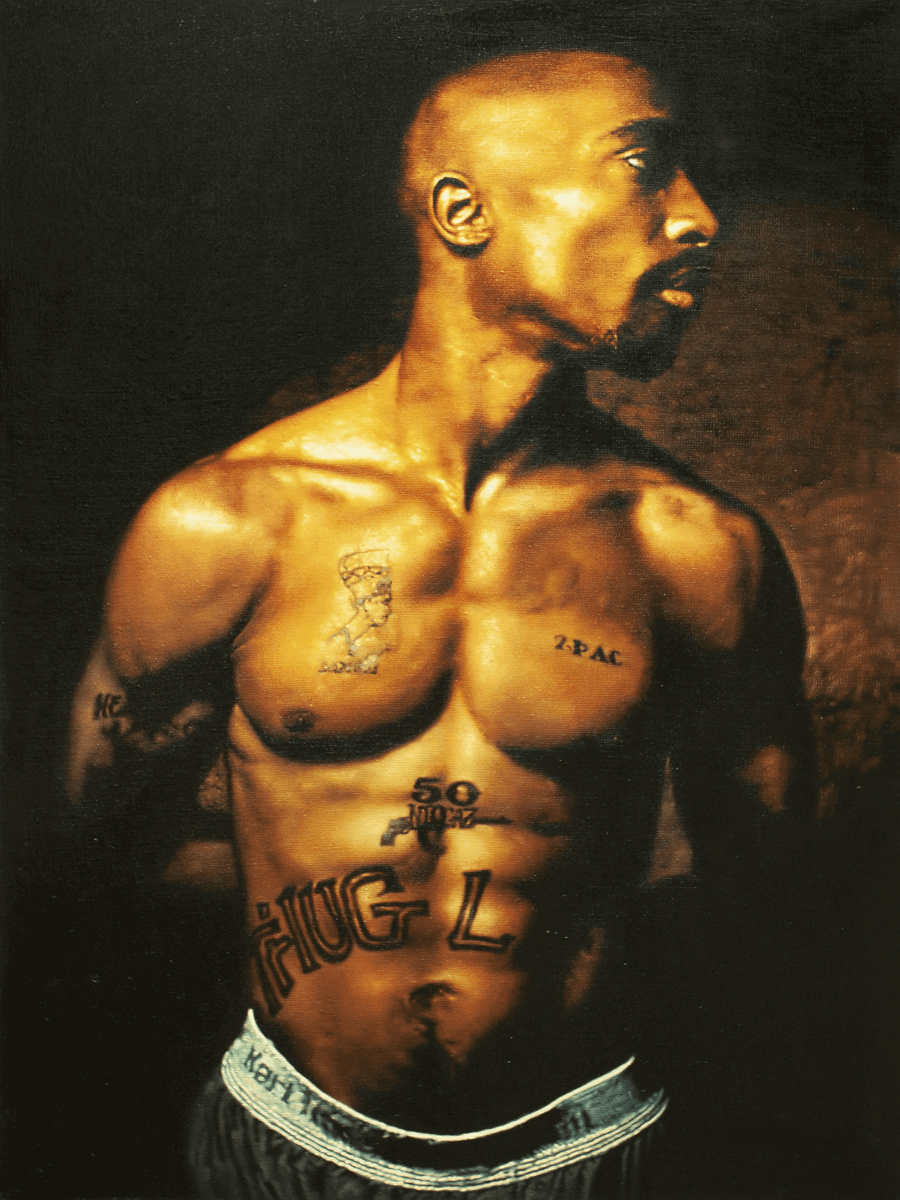 Portrait of the disgraced poet Tupac Amaru Shakur, 2018
